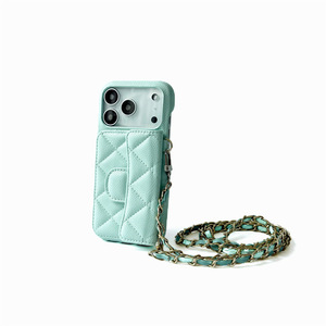 Custodia a tracolla di lusso in pelle PU trapuntata con porta carte per <span class=keywords><strong>iPhone</strong></span> 13/14/15/16/17 Pro Max, antiurto, con funzione <span class=keywords><strong>portafoglio</strong></span> - Product Image 5