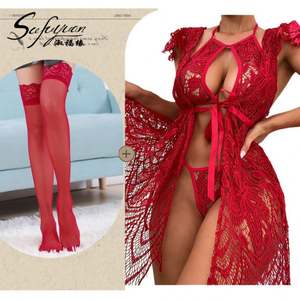 SFY1493 Al por mayor Bata larga de encaje para mujer, sexy ropa de dormir de malla, lencería de verano para playa, batas sexys para mujer - Product Image 6