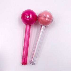 Emballage de rouge à lèvres personnalisé en forme de sucette rose, contenant vide unique en plastique rose transparent de 9 ml, tube de gloss à lèvres transparent pour enfants - Product Image 2
