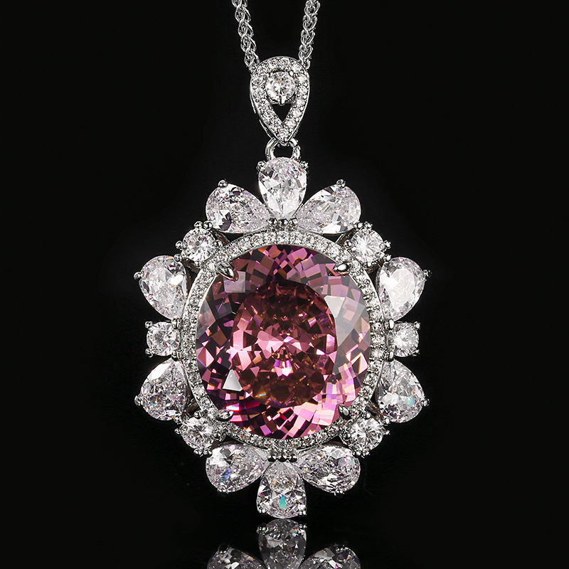 Pendentif rose séchée avec chaîne Chopin