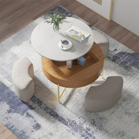 Offre Spéciale Ronde En Marbre Top Lift Table Basse Tables Gigognes Avec Pouf De Rangement
