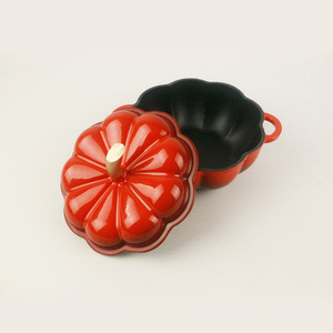 Olla Holandesa de Hierro Fundido con Forma de Calabaza, Olla Holandesa con Tapa, Olla Esmaltada con Forma de Calabaza, Olla para Cocinar, Olla para Sopa, Sirve para 2-3 Personas - Product Image 1
