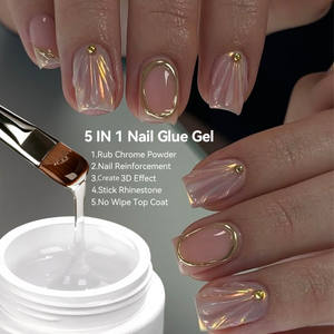 जन्म में बहुत 5 1 पानी रिपल जेल पॉलिश 5 एमएल नो-पोंछ जेल टॉप कोट सुदृढीकरण चिपकने वाला नाखून-आकार 3 डी लहर नाखून गोंद जेल - Product Image 6