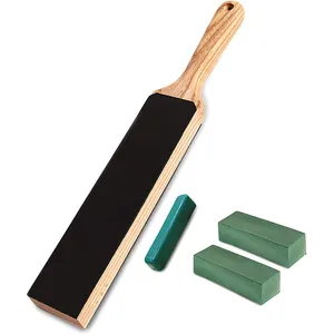 Mutfak çift taraflı bambu ahşap kürek deri bileme Strop bıçaklar için