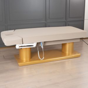 Muebles de Salón de Lujo, Camilla de Masaje de Belleza Facial Eléctrica Ajustable de Platino con 4 Motores - Product Image 1