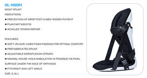 OL-NS001 einstellbare ortho pä dische Knöchel stütze Planta rfasziitis Dehnung Achilles Fuß Nachts chiene Rehabilitation ausrüstung - Product Image 6