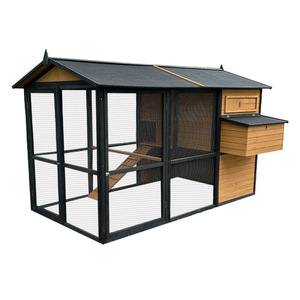 Casetta per Animali Domestici Superiore in Legno di Grandi Dimensioni, Habitat Esterno Ben Costruito con Chiusura a Bottone per Polli, Conigli, Piccioni, Cortile e Giardino - Product Image 5
