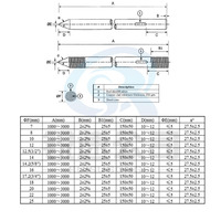 RUISU Copper Bolts with Threaded Ends for Grounding Electrodes Customizable Length Galvanized Finish