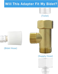 QuantumFlow Bidet T-Adapter-<span class=keywords><strong>Kit</strong></span> de conversión de suministro de pared universal para instalaciones con espacio limitado - Product Image 3