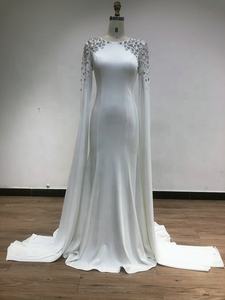 LYL21105 مرصع بالخرز الماس برقبة قارب أكمام طويلة أم العروس كوتور مسلمة فستان سهرة - Product Image 6