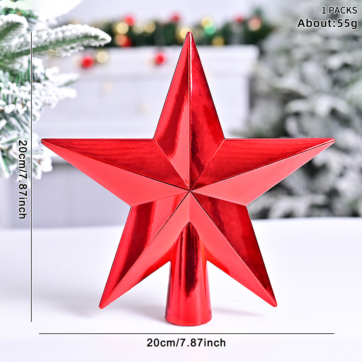 XM-0037-Estrella de cinco puntas Árbol Top Star red