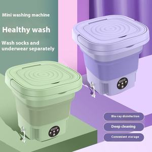 Mini lave-linge portable pliable 8L, entièrement automatique, semi-automatique, séchage rotatif, sous-vêtements, chaussettes, lave-linge pliable - Product Image 2