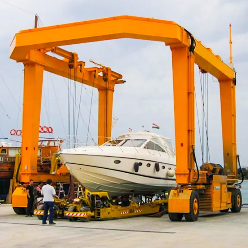 Customize a variety of tonnage travel lift 5 ton 25 ton 30 ton small boat lifting gantry crane for sale
