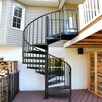 Modulaire escaliers avec escalier extérieur en spirale escaliers garde-corps en acier