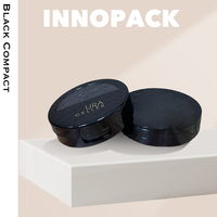 Étui de maquillage compact à capuchon noir avec miroir Étui de fard à paupières de haute qualité avec miroir Emballage en carton cosmétique accepté