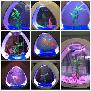 4L Mini Fish Tank Mini <span class=keywords><strong>Nano</strong></span>水族館Built-Filterで<span class=keywords><strong>LED</strong></span> Light System Portable Tank Office Mini <span class=keywords><strong>Aquarium</strong></span> Acrylic <span class=keywords><strong>Aquarium</strong></span> - Product Image 5