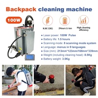 Máquina de Limpieza Láser Portátil de 50W 100W Tipo Maleta/Mochila para Metal y Madera, Eliminador de Óxido y Pintura con Láser de Pulso de 100W
