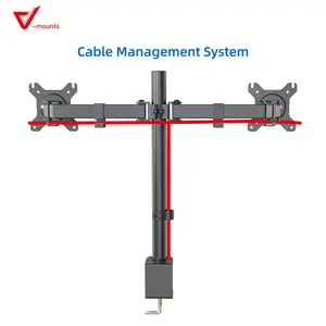 Stand Monitor Stand V-mounts Dual Monitor Stand Clamp Grommet Mounting Articulating Arm Adjustable VESA Bracket Desk Mount 27 Inch VM-D34