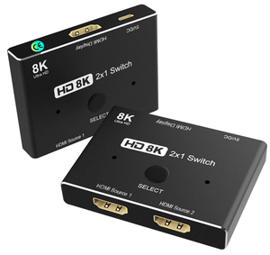 Suficiente stock HD Switcher 8K @ 60Hz 4K @ 120Hz HDMI-Compatible 2,1 Switch 2x1 <span class=keywords><strong>Adaptador</strong></span> 2 en 1 convertidor de salida para PS4/PS5 <span class=keywords><strong>Xiaomi</strong></span> <span class=keywords><strong>TV</strong></span> Box HDTV Splitter está en promoción - Product Image 4