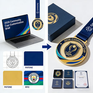 Médailles sportives 3D personnalisées Or Argent Football Trophées de football <span class=keywords><strong>Prix</strong></span> Métal Design - Product Image 2