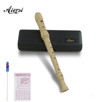 Aiersi Brand Solid Maple 3 Piece Soprano Recorder Flute German Style Wooden Flute
