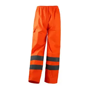 100% Polyester Oxford 300D Traffic Patrol Mechanic Adjustable Opening Hi Vis Men Work Cargo Pants Roadway Safety Trousers