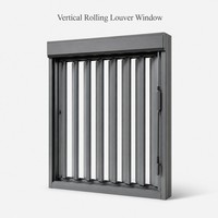 Fenêtre à persiennes verticales en alliage d'aluminium de style européen, insonorisée et ventilée, pour villa et maison résidentielle