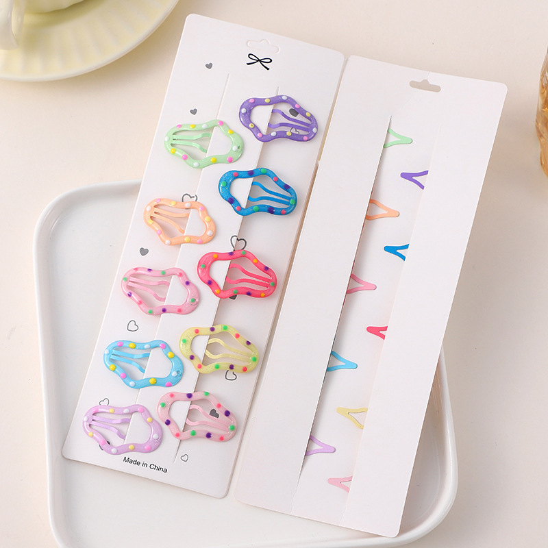 Pinza para el cabello con diseño de nube de puntos coloridos, 3.6*2.2cm, 15.6g