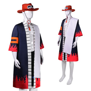 Manteau de cosplay Ace poing de feu, animation de pointe, pour homme adulte, costume d'anime complet avec chapeau et collier - Product Image 4