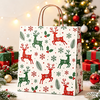Sacs en papier de luxe personnalisés avec logo de Noël pour la vente en gros, pour vêtements, chaussures, emballages cadeaux de fêtes