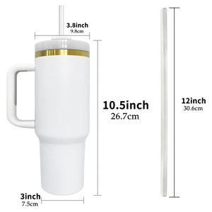 Vasos Personalizados al por Mayor con Logotipo, Recubrimiento en Polvo H2.0, 40 oz, Holográficos, Chapados en Oro, con Asa para Grabar - Product Image 3