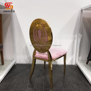 SMOOTH Modern Wedding Hotel Furniture <b>Pink</b> Cushion Gold <b>Chair</b> Restaurant Stacking Wedding Resin Louis <b>Chair</b> - Product Image 6