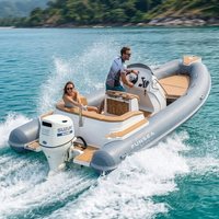 Bateau semi-rigide de luxe en Hypalon PVC de 5,8 m avec console centrale, coque en fibre de verre, bateau pneumatique rigide, yacht de sport, tender pour 8 personnes