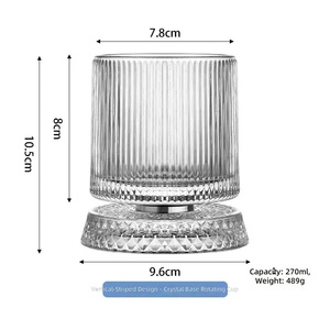 <span class=keywords><strong>Verre</strong></span> à whisky rotatif de luxe avec base en cristal pour bar à domicile - Product Image 4