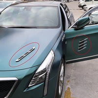 1 paire de autocollants décoratifs universels pour capot de voiture, imitation ailettes de requin, faux diffuseur d'air, autocollants pour prise d'air