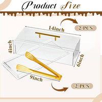 Boîte de présentation en acrylique pour pain et pâtisseries, plateau rectangulaire transparent avec couvercle, conteneur de rangement alimentaire pour comptoir de fête, personnalisable