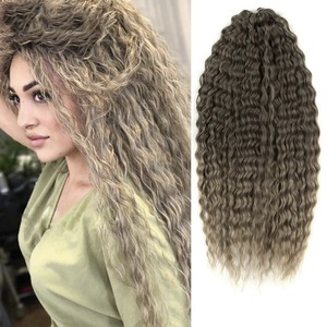 Tresses bouclées ondulées de style européen américain de haute qualité Extensions de cheveux en fibres synthétiques à vagues profondes et perruque transfrontalière <span class=keywords><strong>russe</strong></span> - Product Image 2