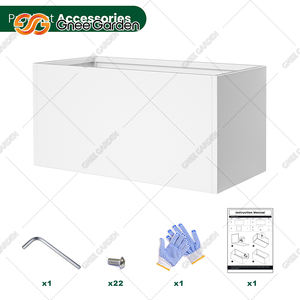 Jardinera Rectangular Moderna de Acero Galvanizado Blanco para Hogar y Jardín, Marca GNEE de Alta Calidad - Product Image 2