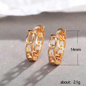 Orecchini a Cerchio con Catena Liscia per Donne, Stile Minimalista Huggie, Gioielli alla Moda per Orecchie - Product Image 6