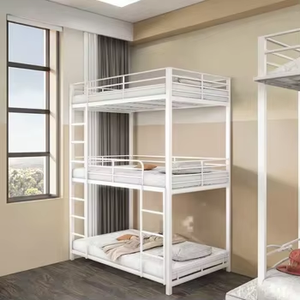 Lits superposés en métal pour la maison, fabriqués en Chine, très demandés, lits triples en métal avec barrières <span class=keywords><strong>de</strong></span> sécurité pour chambres d'adultes - Product Image 2