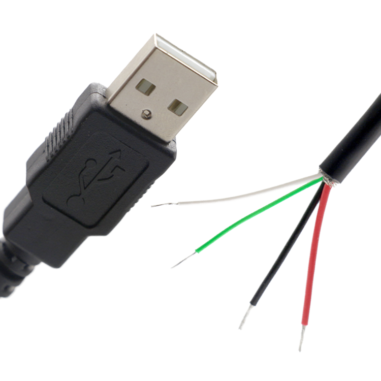 Custom Manufacture 0.2m <strong>USB</strong> a Male to Stripped <strong>Bare</strong> <strong>Wire</strong> Open <strong>End</strong> Pigtail <strong>Cable</strong> with PVC Jacket and Braid Shielding