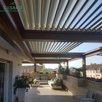 Hochwertige Aluminium-Pergola mit Einziehbarem Sonnendach und Neigbaren Lamellen für Außenterrasse und Garten