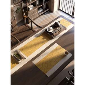 ผ้าปูโต๊ะสไตล์เซนจีน ผ้าปูโต๊ะสแปนเด็กซ์ แผ่นรองน้ำชา ทรงสี่เหลี่ยม ดูดซับน้ำได้ กันน้ำ ทนความร้อน ใช้ในบ้าน - Product Image 3