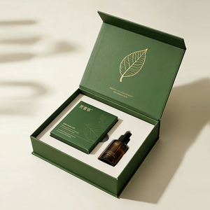 Factory Wholesale Custom Printed Luxury Rigid Paper Cardboard <strong>Box</strong> Green Simple Cosmetic <strong>Empty</strong> Magnetic Closure <strong>Gift</strong> <strong>Box</strong> - Product Image 1