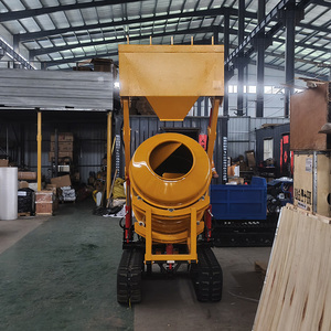 รถผสมคอนกรีตขนาดเล็กแบบตีนตะขาบ 500 ลิตร ยี่ห้อ Factory Hot พร้อมระบบโหลดเอง ได้รับมาตรฐาน CE  รถดัมพ์ผสมปูนซีเมนต์แบบตีนตะขาบ ลดราคาพิเศษ - Product Image 2