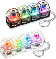 1PC Porte-clés clavier lumineux anti-stress avec bouton LED clic-clac pour personnes souffrant d'anxiété, accessoire de bureau