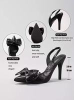 Sandales d'été à talons hauts pour femmes, bout pointu, fermeture à enfiler, bride droite, sexy, nœud papillon, bouche peu profonde, style extérieur