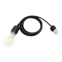 Support de lampe d'extérieur 2M IP44 étanche E27/E26 Ampoules Edison Rallonge Globe pour mariage Noël Douille étanche