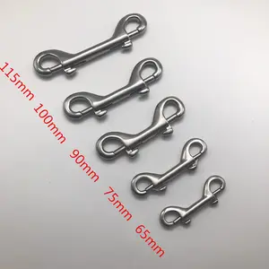 Stainless Hook Scuba Diving Accessories Top Quality 65-115mm Stainless Steel Double End Bolt Snap Hook Carabiner Clip