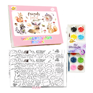Libro de Pintura de Acuarelas de <span class=keywords><strong>Animales</strong></span> <span class=keywords><strong>del</strong></span> <span class=keywords><strong>Bosque</strong></span>, Kit de Arte <span class=keywords><strong>para</strong></span> <span class=keywords><strong>Colorear</strong></span> DIY con Paleta de Pinturas Integrada y Pincel, Juguete Educativo de Actividad Creativa - Product Image 3